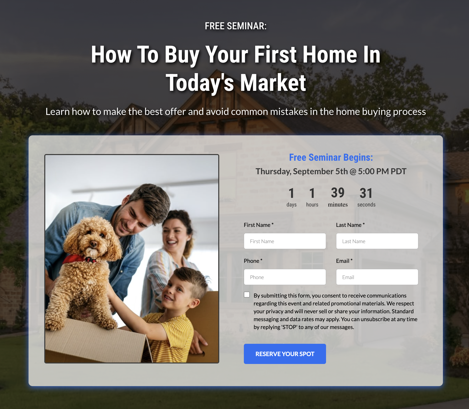 Home Buyer Webinar Funnel